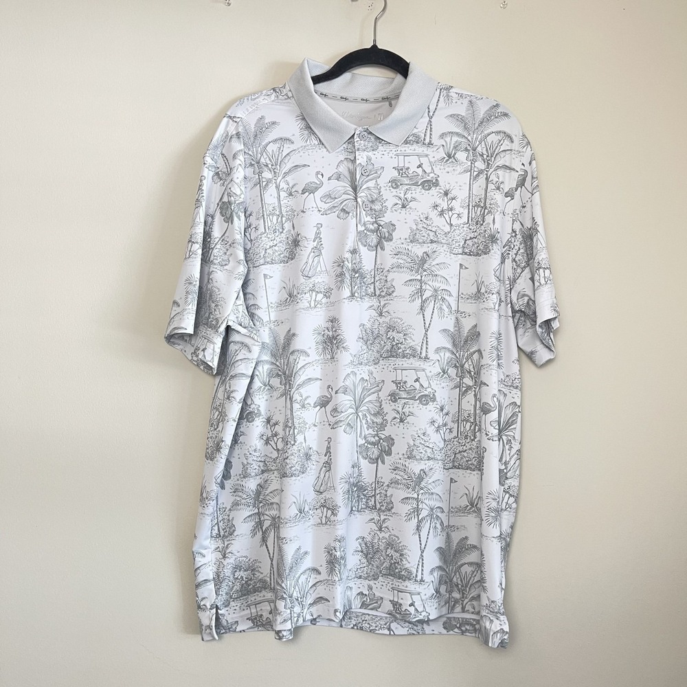 Walter Hagen Performance 11 tencel Tropical Golf Novelty Print Polo Shirt Sz XL